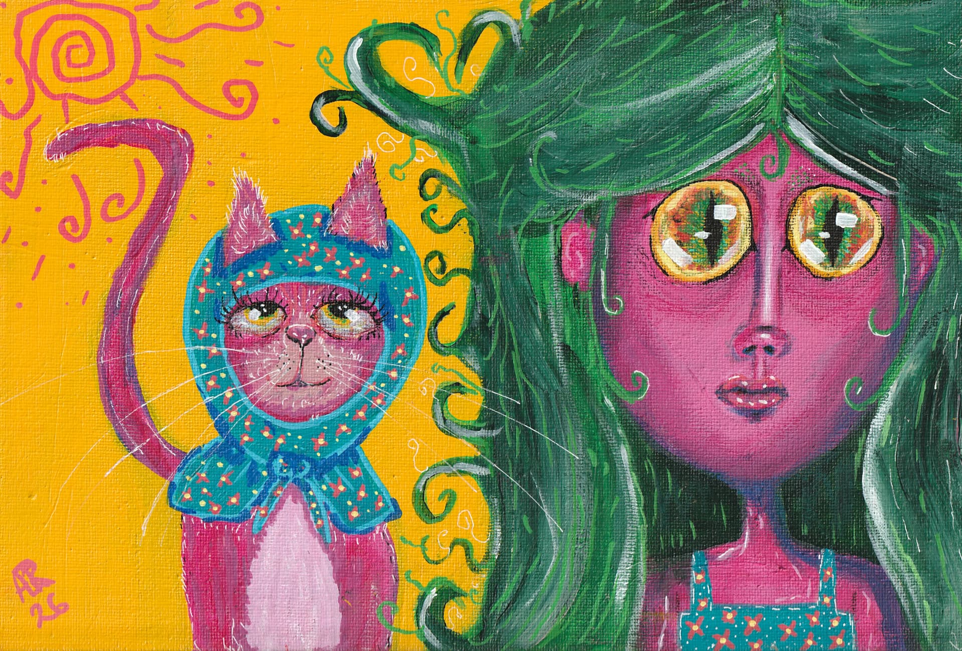La mujer y su gata