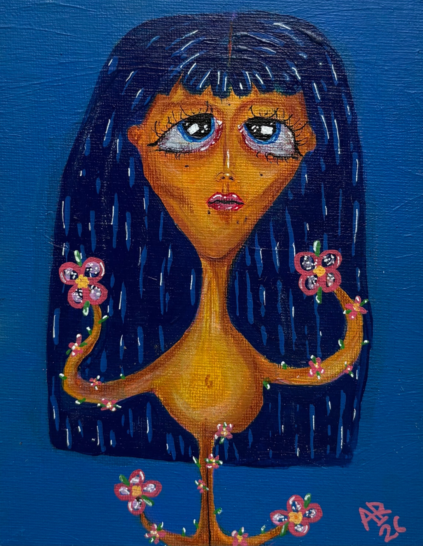 Print · La chica de pelo largo